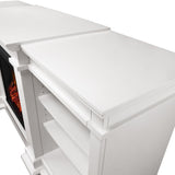 Real Flame Fresno Electric Media Indoor Electric Fireplace TV Stand, 72-in, 1500W, White