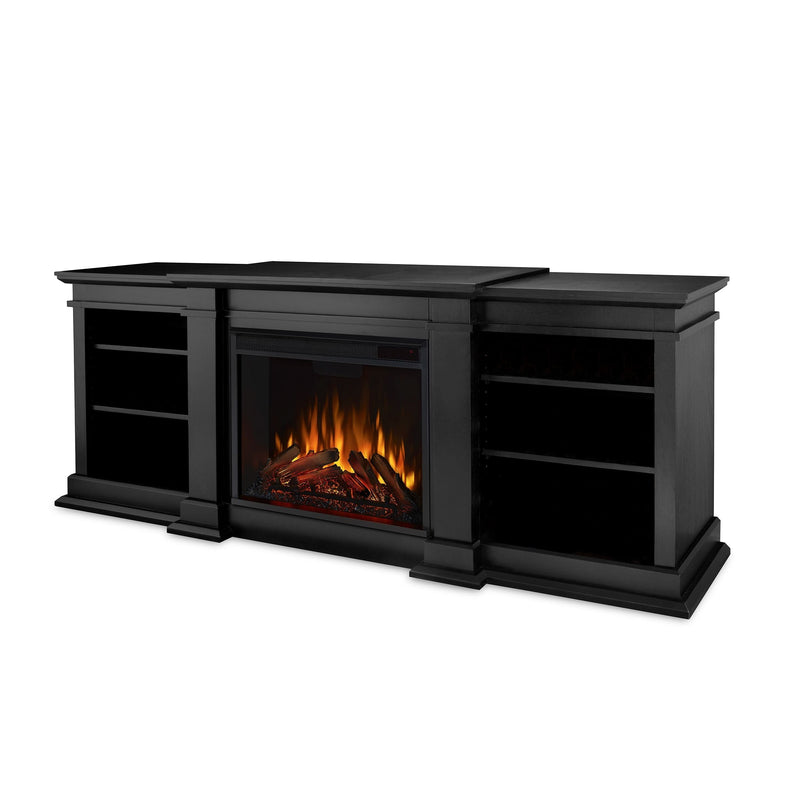 Real Flame Fresno Media Indoor Electric Fireplace TV Stand, 72-in, 1500W, Black H4