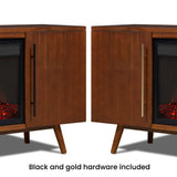 Real Flame Morris Media Indoor Electric Fireplace TV Stand, 72-in, 1500W, Includes Remote Control & Firebox, Vintage Black Maple