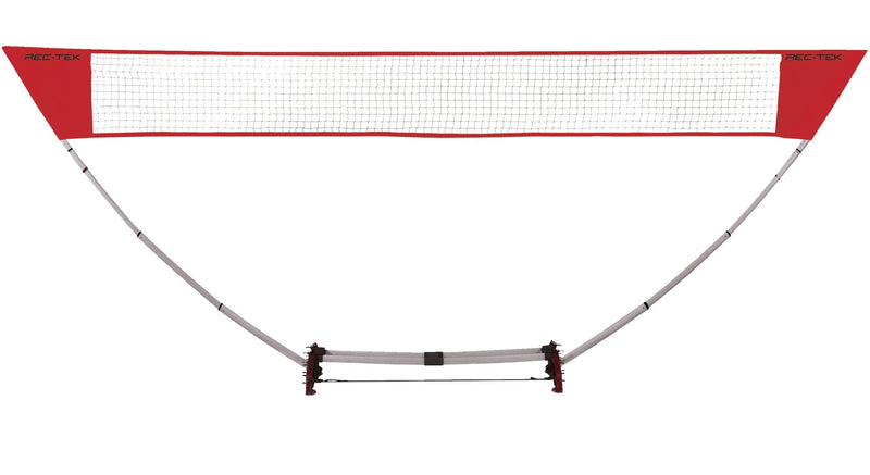 Rec-Tek Outdoor Portable Easy Set-up Badminton Net, Red, 15-ft, 7-pk, All Ages, for Lawn Game Activities X6