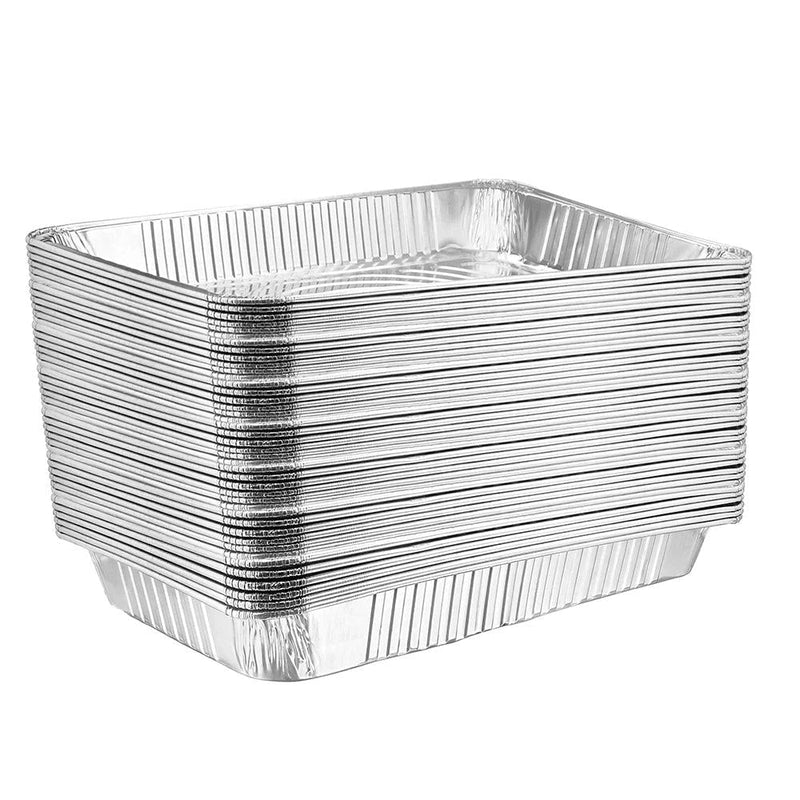 Rectangle Foil Reusable Full Size Steam Baking Pan, Silver, 12-in, for Baking/Cooking/Steaming J0