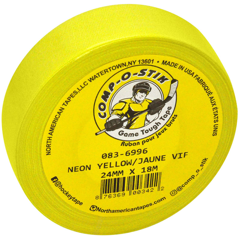 Renfrew or Comp-o-stik Hockey Tape, Bright Yellow, 24-mm x 18-m J3