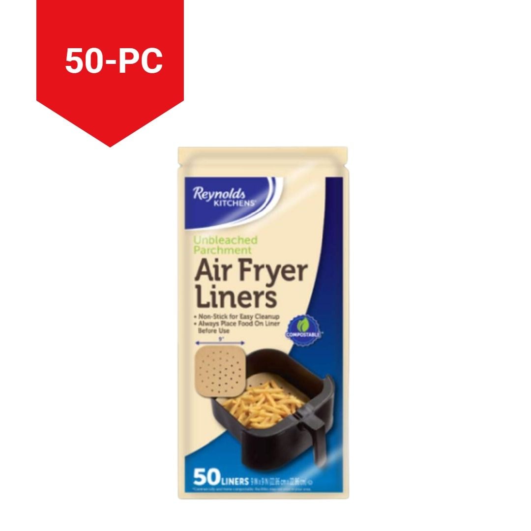 Reynolds Kitchens Unbleached Non-Stick Air Fryer Liners, 50-pc