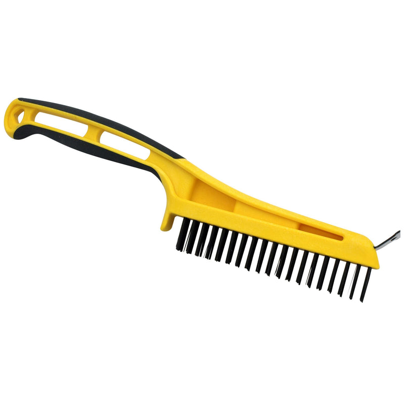 Richard Carbon Steel Wire Bristle Brush with Metal Scraper, Removes Paint/Dirt/Rust D0