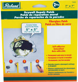 Richard Permanent Self-Adhesive Fibreglass Mesh Drywall Repair Patch Tape, 7 x 7-in, 2-pk