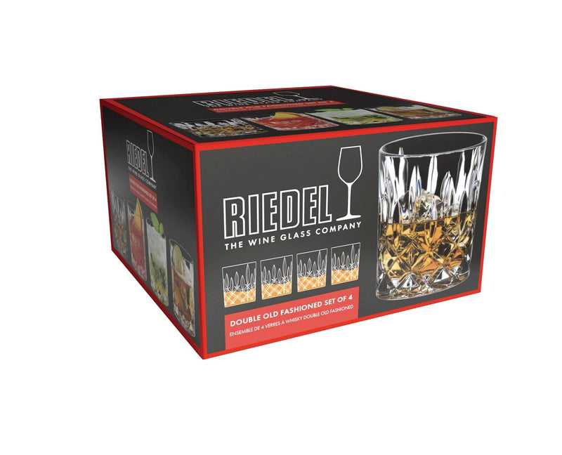 Riedel Double Old Fashioned (DOF) Glass Whiskey Tumbler, Clear, 10.4-oz, 4-pk R5