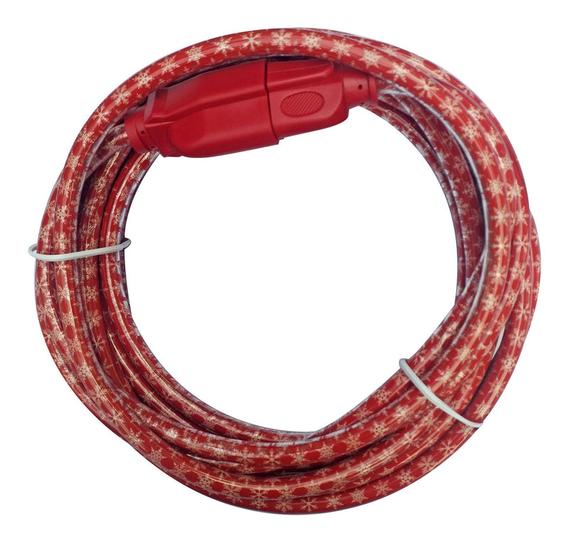 Ritecord 16/3 Outdoor Snowflake Extension Cord with Grounded Outlet, Red/White, 7.5-m G2