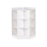 RiverRidge Home Kids' Playroom Corner Cabinet with 6 Toy Storage Cubbies & 3 Shelves, White