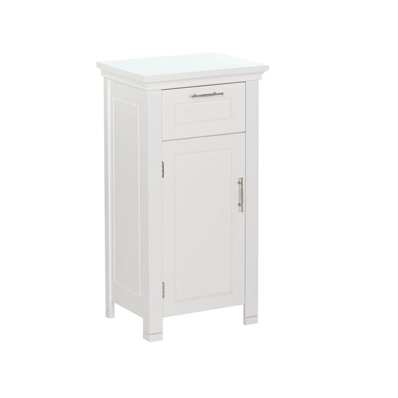 RiverRidge Home Somerset Single Door Bathroom & Laundry Storage Cabinet with Drawer & Adjustable Shelf, White Q3