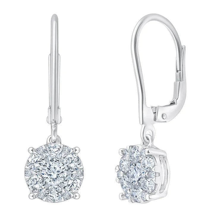 Round Brilliant Diamond Drop Earrings (1.00 ctw) X3