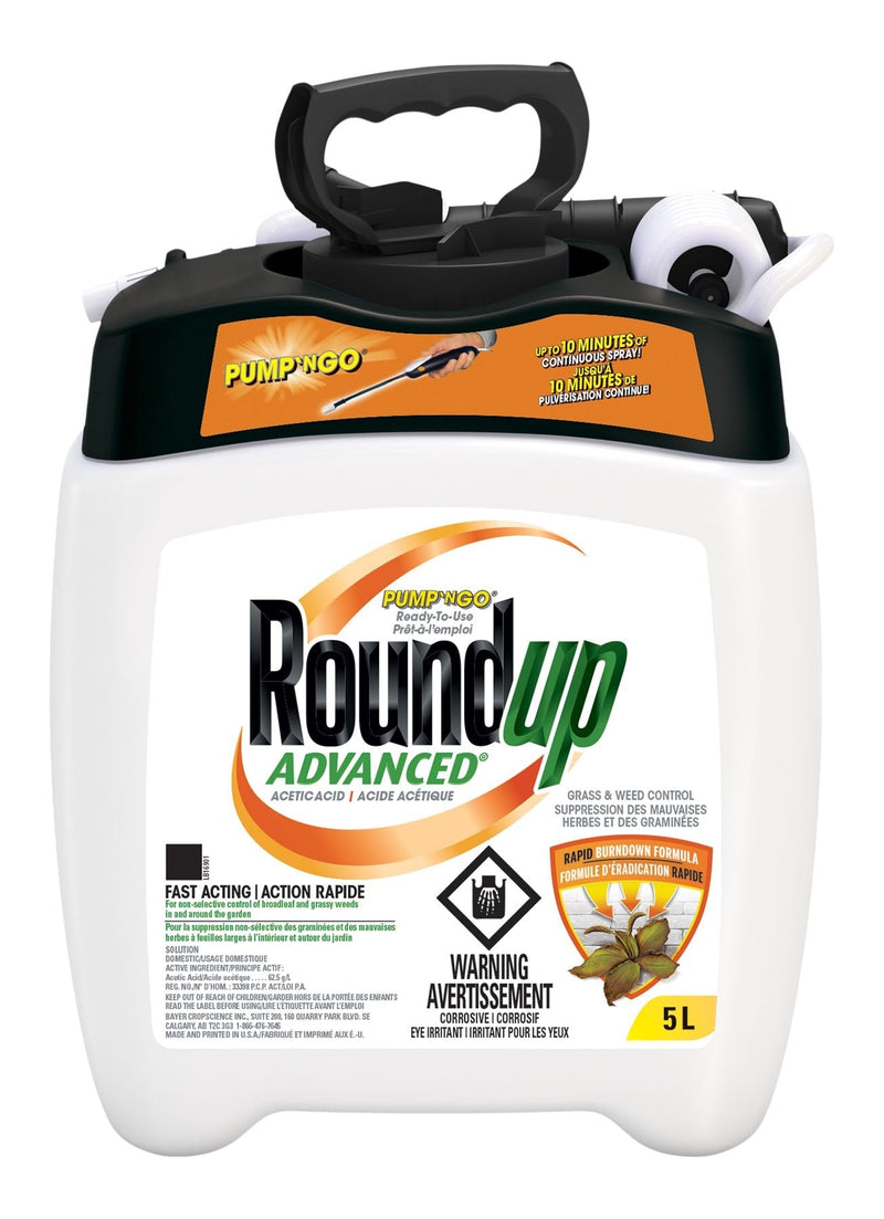 Roundup Advanced Ready-to-Use Grass and Weed Control/Killer with Pump-N-Go Applicator, 5-L R4