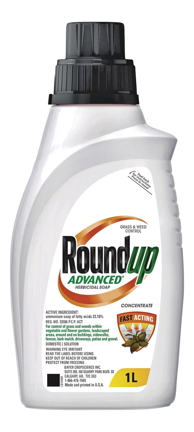 RoundUp Concentrate Advanced Grass & Weed Control/Killer, Herbicidal Soap, 1-L Z2
