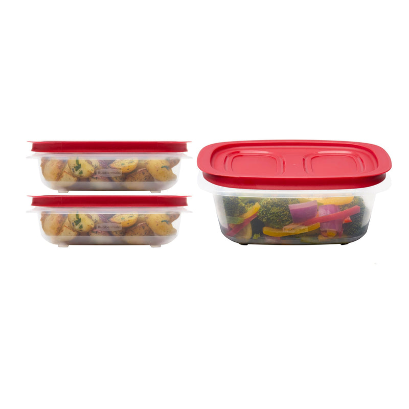 Rubbermaid 3.57-Cup (2) and 5.26-Cup EasyStore Rectangle Food Storage Containers with Lids, 3 Pack C9