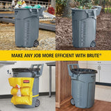 Rubbermaid Commercial Wheeled Brute Circular Outdoor Garbage Can, Grey, 121-L