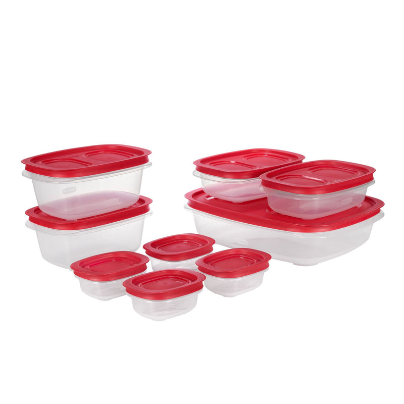 Rubbermaid Easy Store Rectangular Plastic Food Storage Container Set, Microwave and Freezer Safe, 18-pc L7