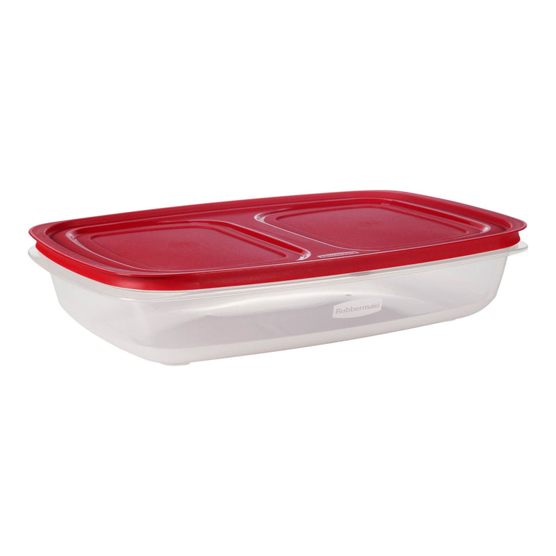 Rubbermaid Easy Store Rectangular Plastic Food Storage Container Set with SecureGrip, Stackable, 28.8 Cups R6