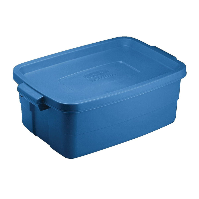 Rubbermaid Roughneck Stackable Storage Box with Lid, 11-L, Blue V6