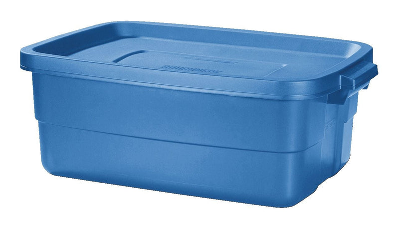 Rubbermaid Roughneck Stackable Storage Box with Lid, 38-L, Blue Z3