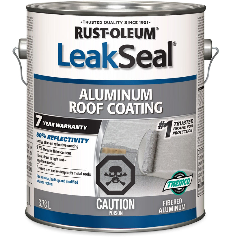 Rust-Oleum LeakSeal Aluminum Roof Coating, Reflective, Rust Proof & Waterproof Sealant, 3.78-L J6