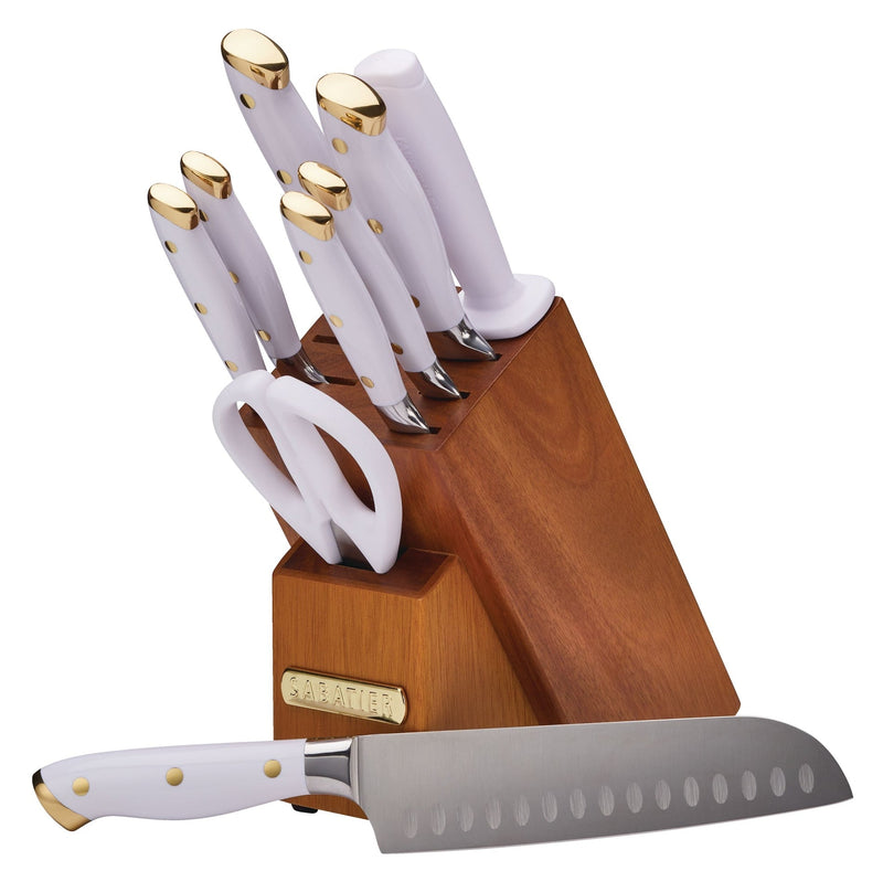 Sabatier Forged Knife Block Set, White/Gold, 10-pc T6