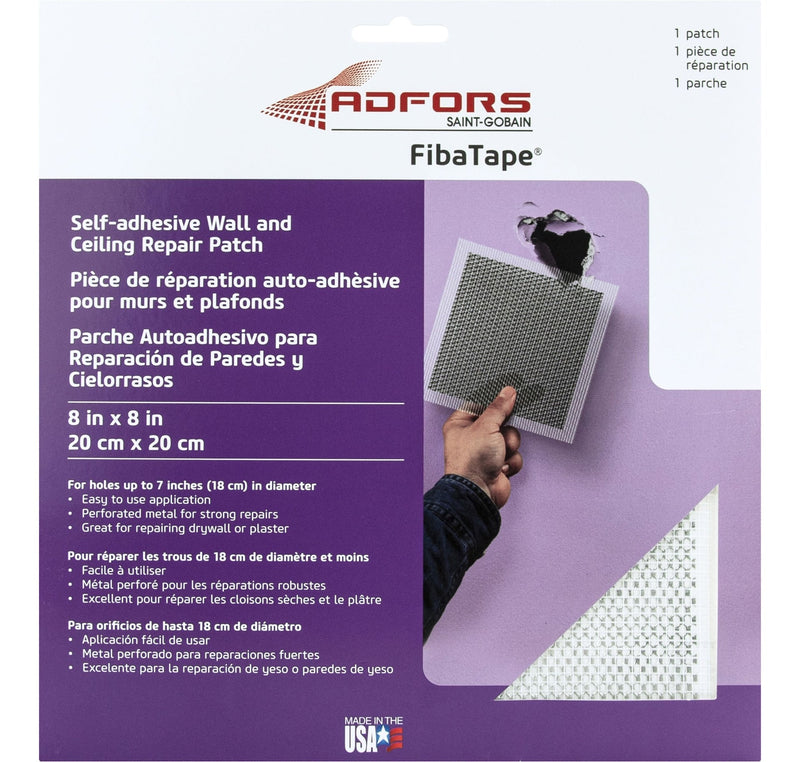 Saint-Gobain Self-Adhesive Wall & Ceiling Hole Repair Patch For Drywall & Plaster, 8 x 8-in Q5