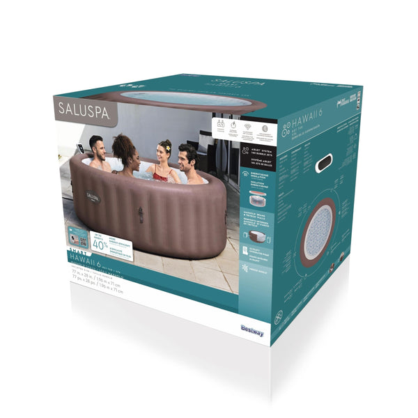 Salu Spa Hawaii Smart AirJet 6-Person Terracotta Round Spa, 77-in x 28-in Z4
