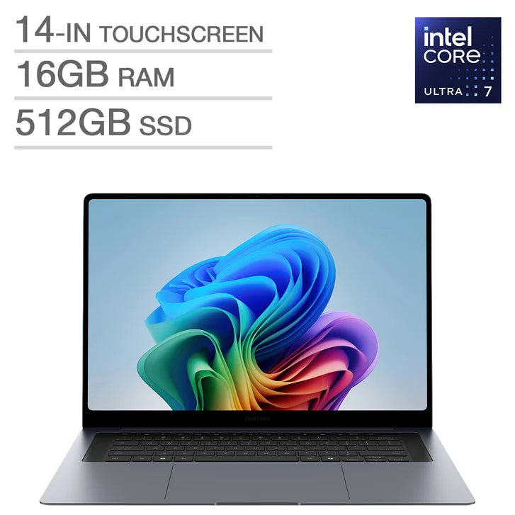 Samsung Galaxy Book6 Pro Copilot+ PC 14.0-in Touchscreen AMOLED Laptop, Intel Core Ultra 7 356H- 16GB RAM, 512 GB SSD U8