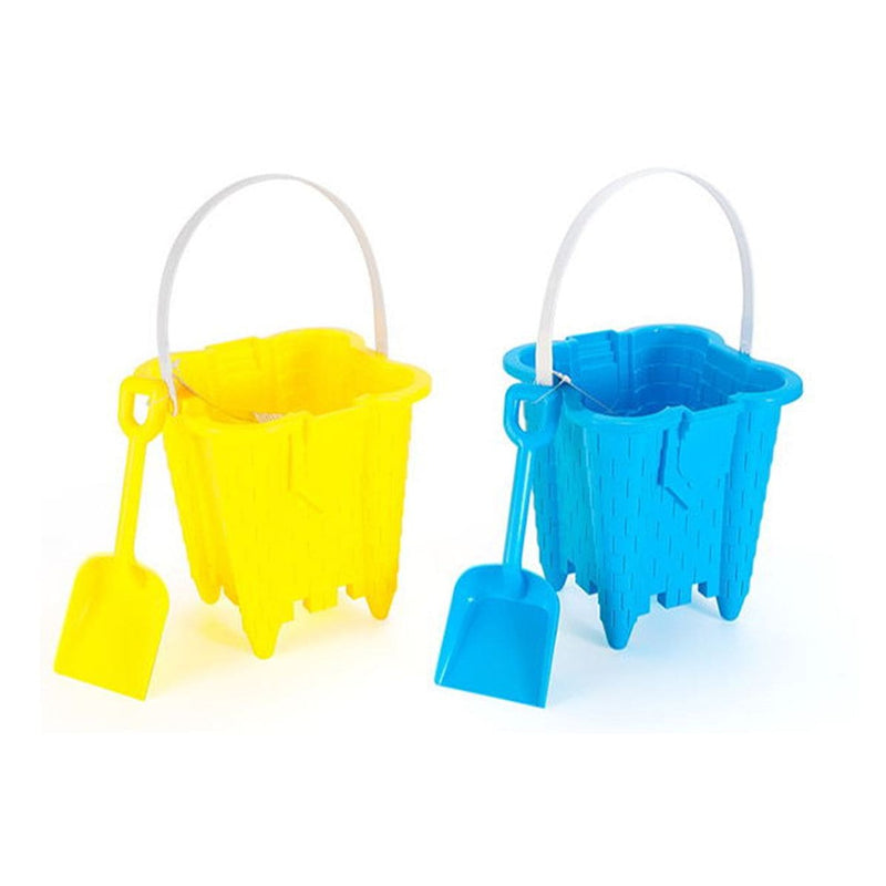 Sand Castle Bucket & Shovel Set, Blue/Green/Red/Yellow, Assorted, Ages 2+, for Beach/Pool Fun Activities X9