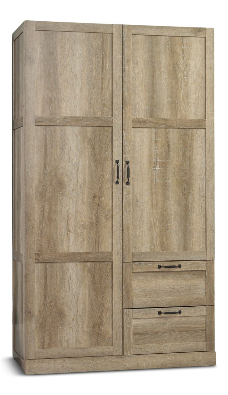 Sauder 2 Door 2 Drawer Wardrobe, Oak N1