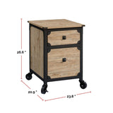 Sauder Steel Pedestal River File Cabinet with Drawers, Milled Mesquite