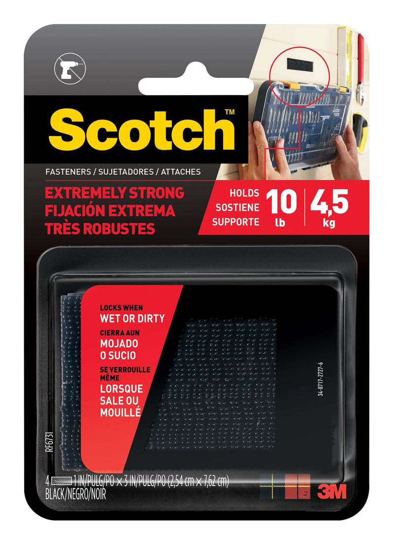 Scotch Heavy Duty UV Resistant Extreme Fasteners, 10-lbs, 1 x 3-in, Assorted Colours, 4-pk U0