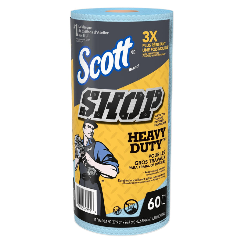 Scott Heavy-Duty Shop Paper Towels, 11 x 10.4-in, Blue, 60-pk O5
