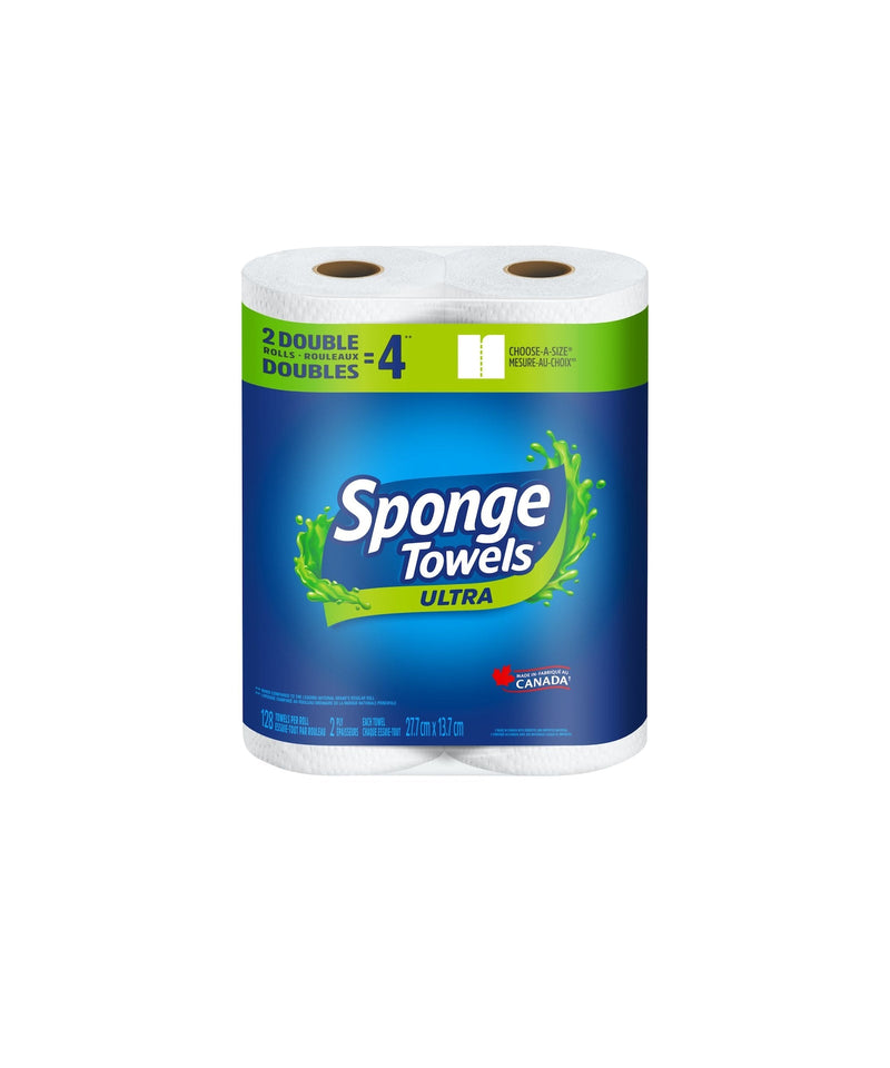 Scotties Sponge Ultra Choose-A-Size Absorbent Paper Towel, 2-Ply, 2 Double Rolls H1