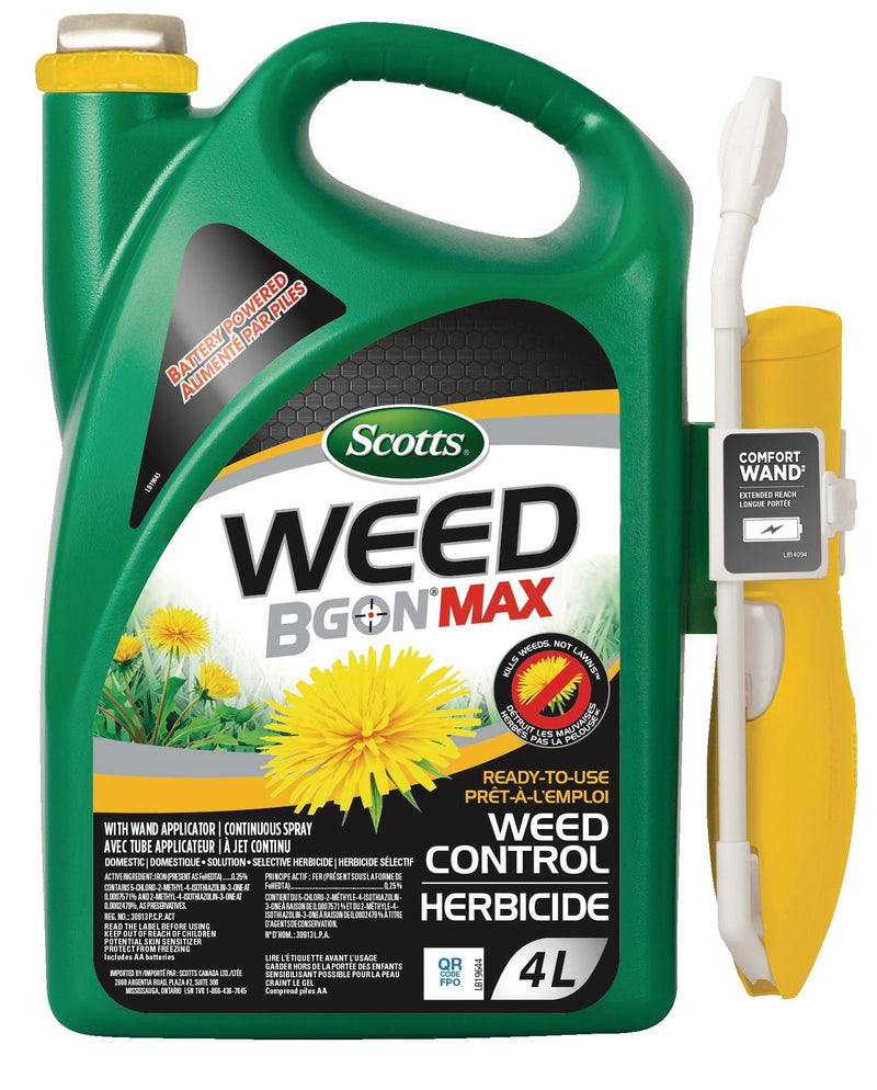 Scotts Ecosense Weed B Gon MAX Ready-To-Use Weed Control Battery Powered Spray, 4-L X4