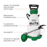 Scotts Elite 7V Lithium-Ion Battery Powered Garden Pump Sprayer, 9.09-L