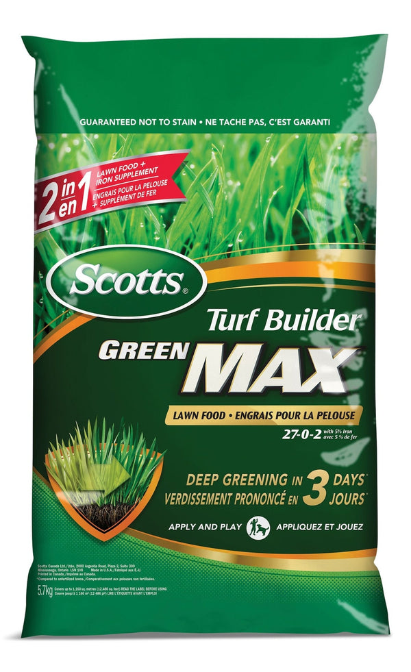 Scotts Turf Builder Green MAX Lawn Fertilizer, 27-0-2, 350-m2 W9
