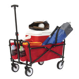 Seina Outdoor Collapsible Folding Utility Wagon with Cup Holders, 150-lb Capacity