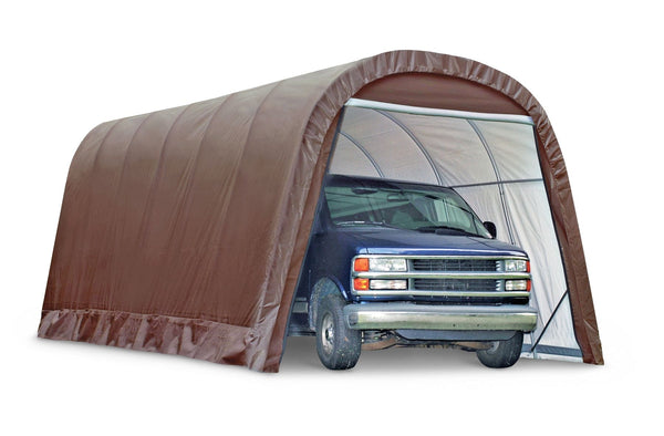ShelterLogic Heavy Duty Waterproof Round Style Auto Shelter with UV Protection, 12x24x10-ft X9