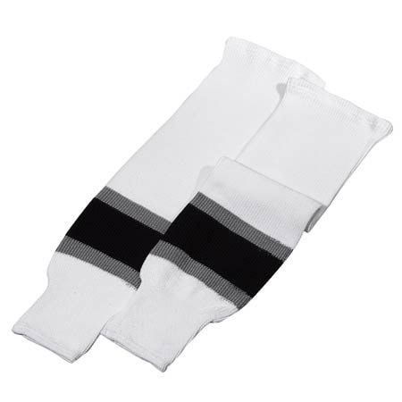 Sherwood NHL Knit Hockey Socks, Los Angeles Kings, White/Black/Silver, Assorted Sizes I8