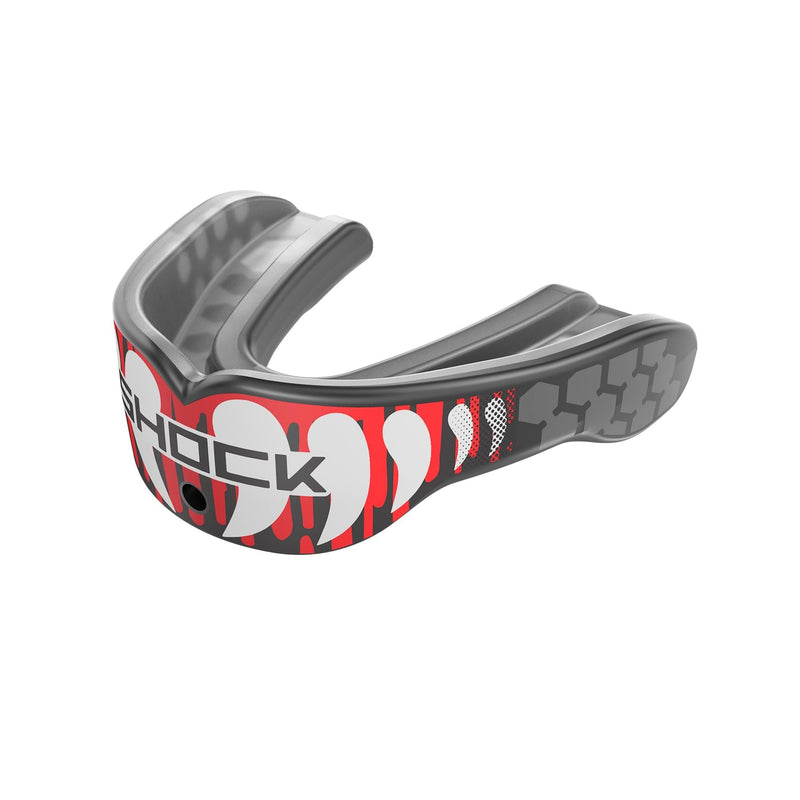Shock Doctor Gel Max Power Mouthguard, Junior/Senior, Red Drip Fang O1