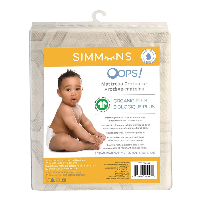 Simmons Organic Crib Mattress Waterproof Protector A6