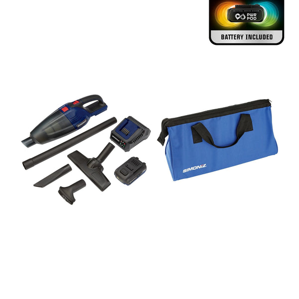 Simoniz 20V Max Cordless Car Hand Vacuum with PWR POD 2.0 Ah battery W0
