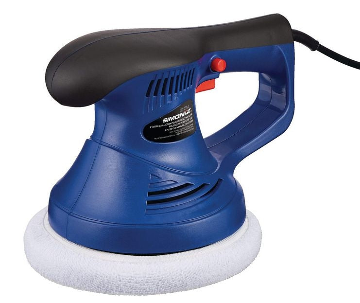 SIMONIZ Brushed Corded Bonnet Random Orbit (Dual Action) Palm Grip Polisher & Waxer Kit, 8-in T0