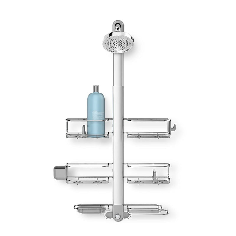Simplehuman XL Rust-Resistant Adjustable Shelves Shower Caddy, Silver D5