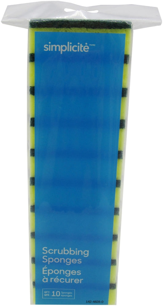 Simplicite Heavy-Duty Scrub Sponge & Pad, 10-pk O3