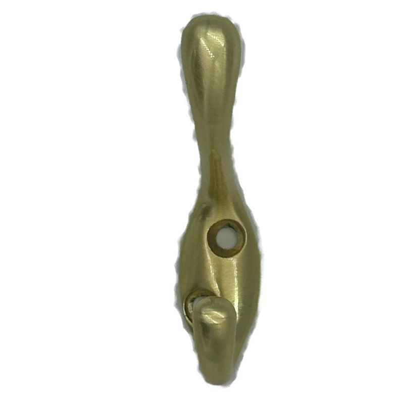 Single Hook, 3.5", Satin Brass, 3pk P9