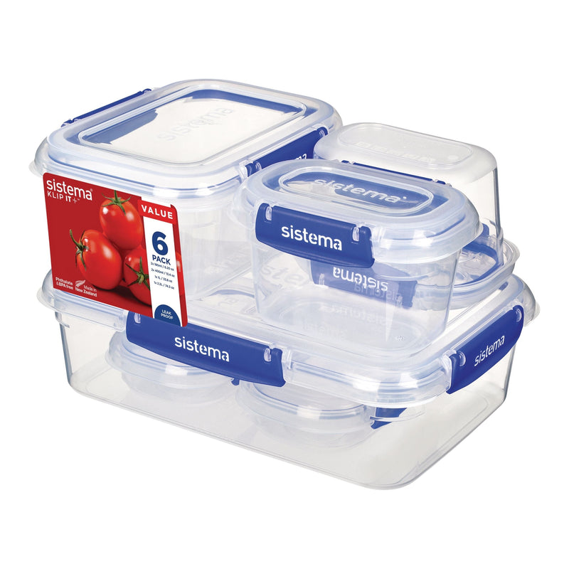 Sistema Airtight Rectangular Food Storage Container Starter Set with Leakproof Seal, 12-pc Y0