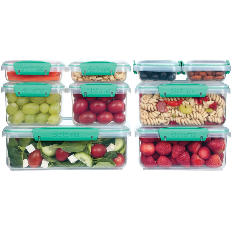 Sistema To Go Rectangular Food Storage Container Set with Removable Dividers, 18-pc L8