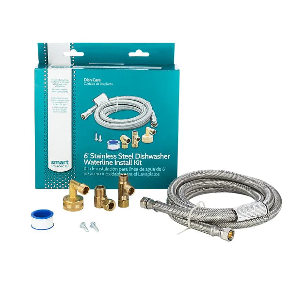 Smart Choice 6 ft. Stainless Steel Dishwasher Waterline Kit A1