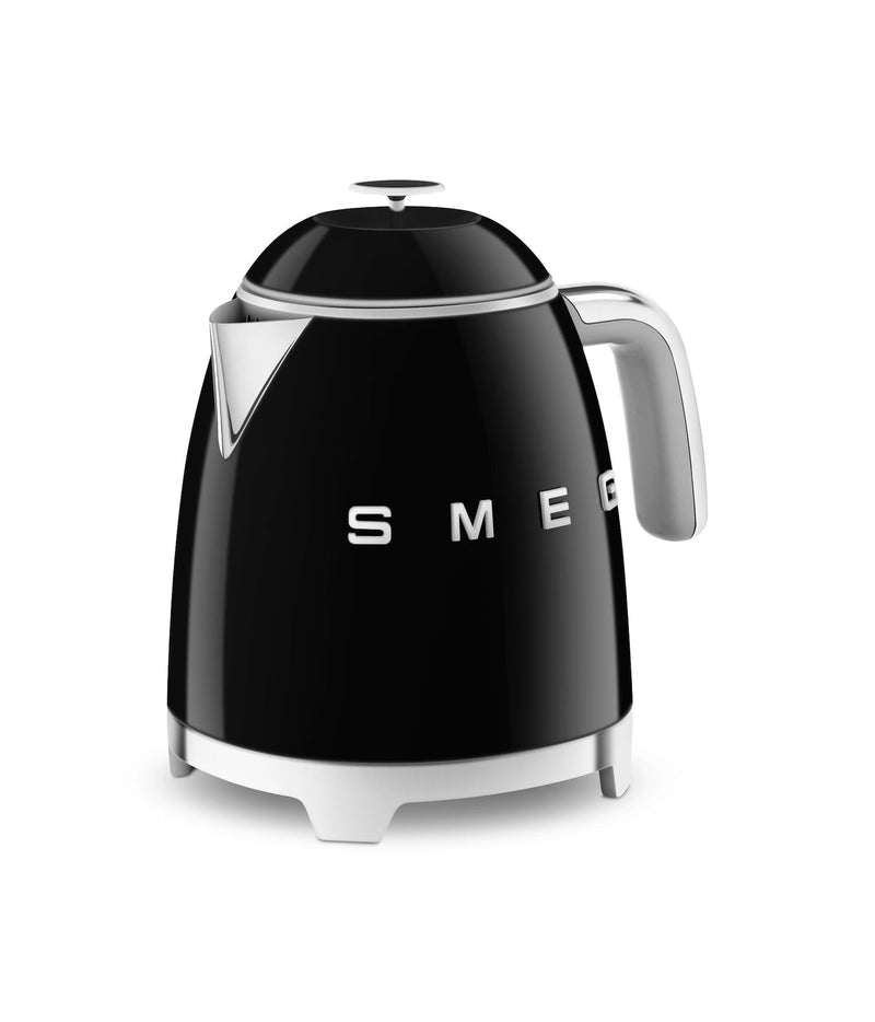 Smeg 50's 1400W Retro Style Electric Mini Countertop Kettle with Cordless Base, Black, 0.8-L K5